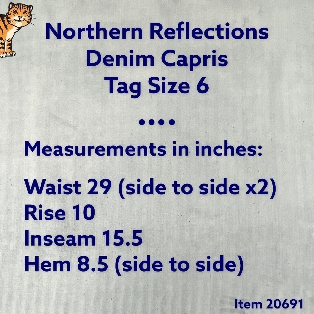 Northern Reflections Denim Long Shorts or Capris Size 6 Blue Jean 100% Cotton - Picture 7 of 7